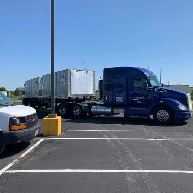 Blue truck.