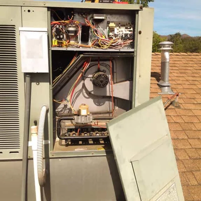 AC Unit with panel off for repairs