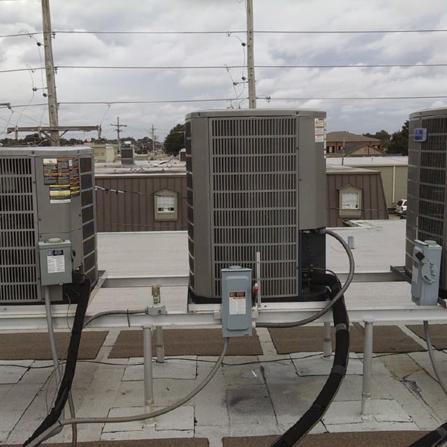 Top of Resource Bank - New HVAC condensers installed.