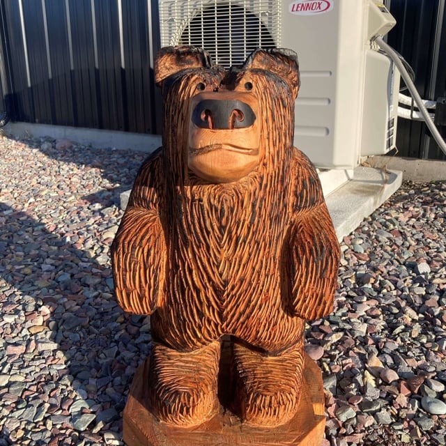 Wooden bear carved