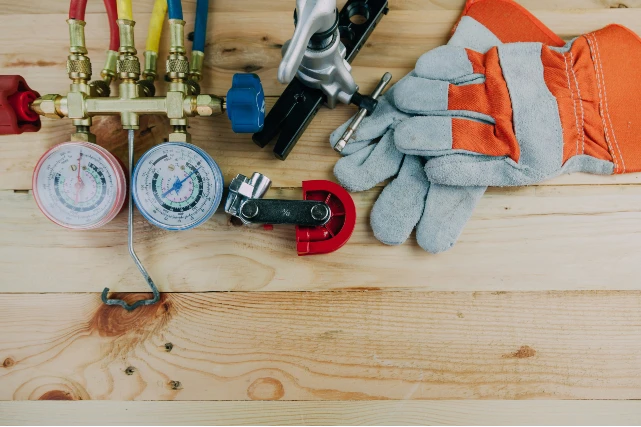 Gloves and water heater equipment