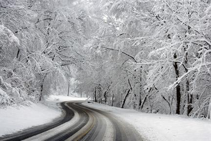 Snow-covered road