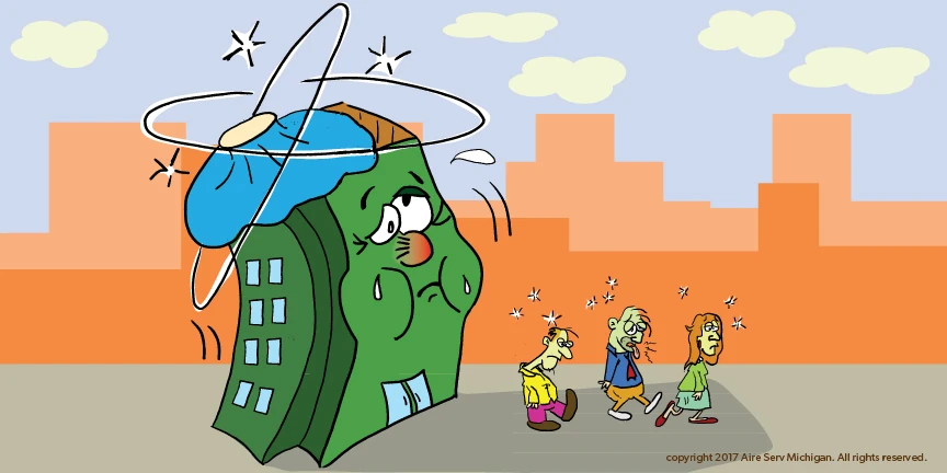 Cartoon of sick building