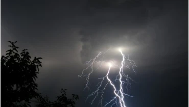 Lightning storm at night