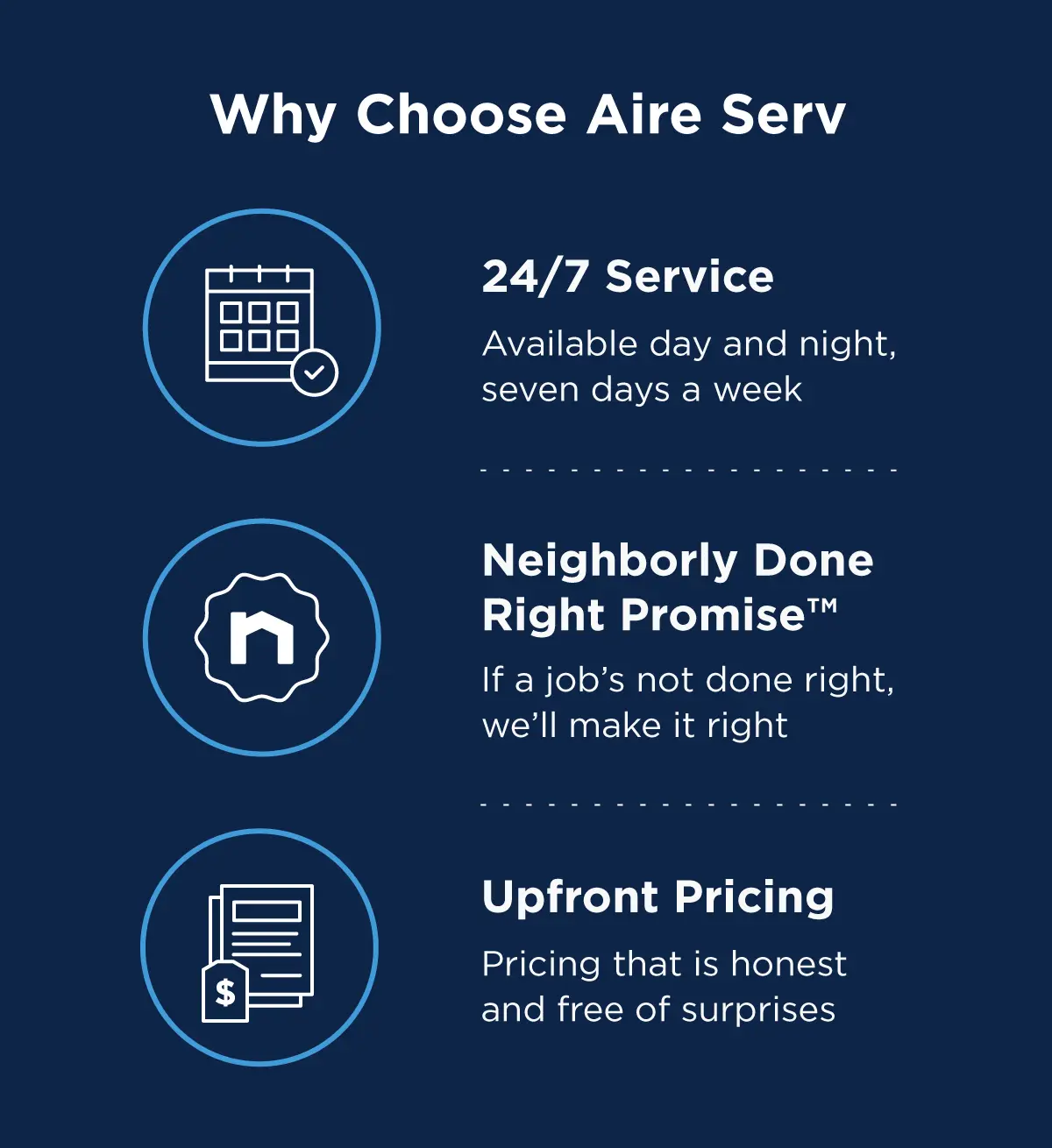 Reasons to choose Aire Serv air conditioning repair.