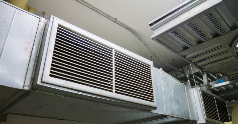 An air duct after an installation